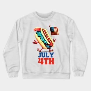 Funny hotdog Americain 4th of July gifts independence day Crewneck Sweatshirt